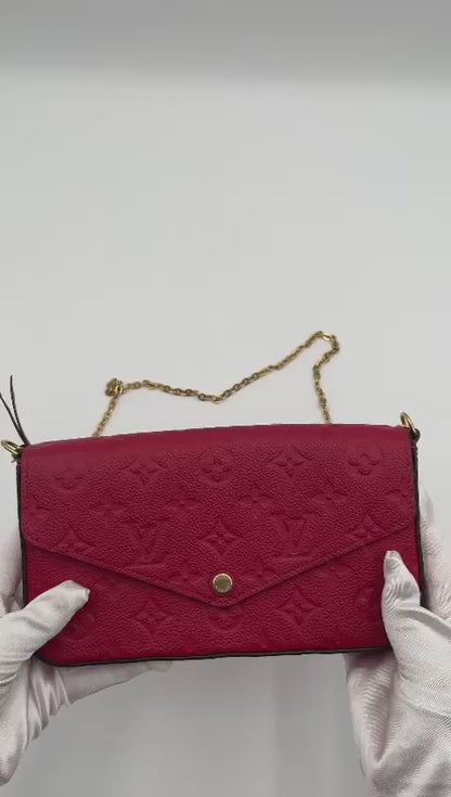 LOUIS VUITTON MONOGRAM EMPREINTE POCHETTE FELICIE RED