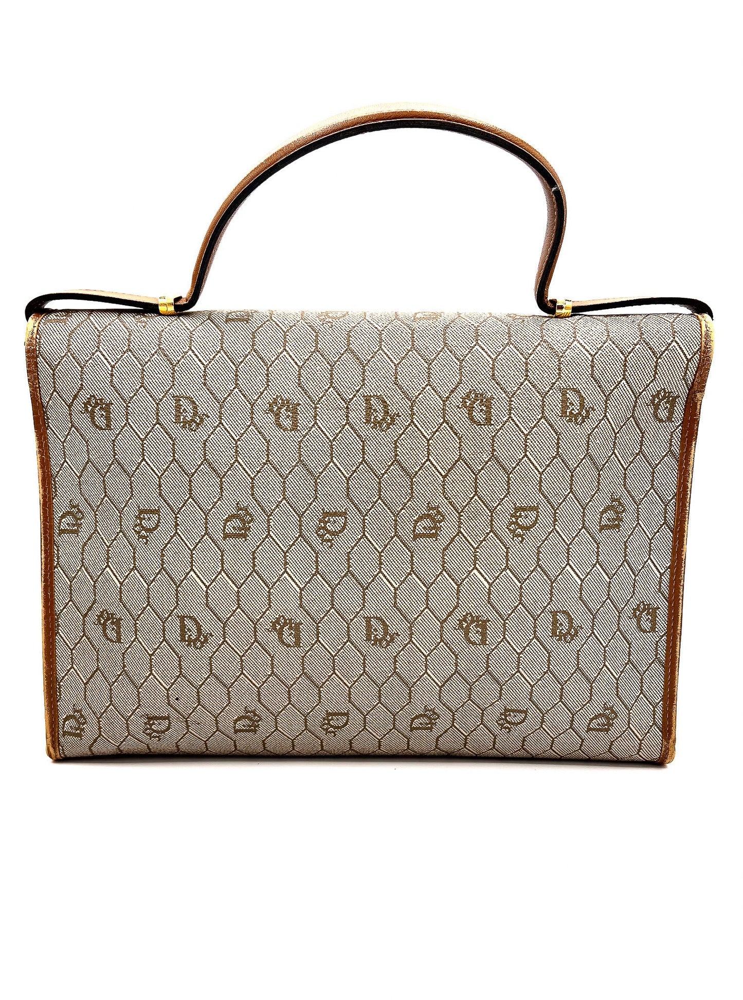 DIOR HONEYCOMB CANVAS SHOULDER BAG BEIGE