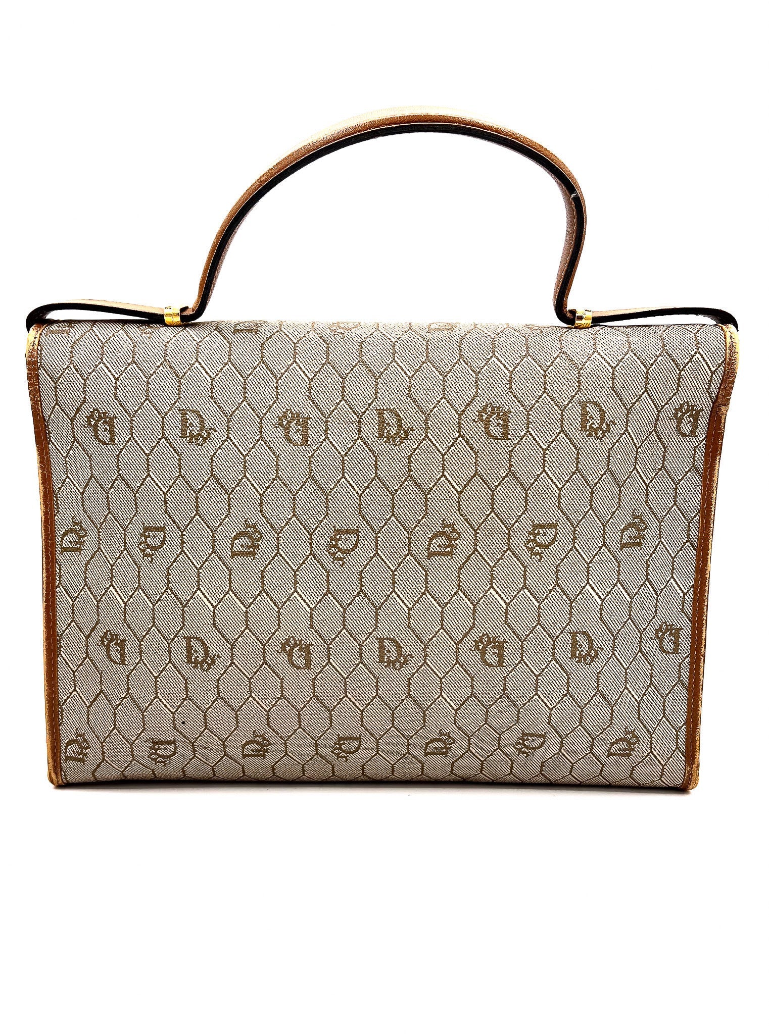 DIOR HONEYCOMB CANVAS SHOULDER BAG BEIGE