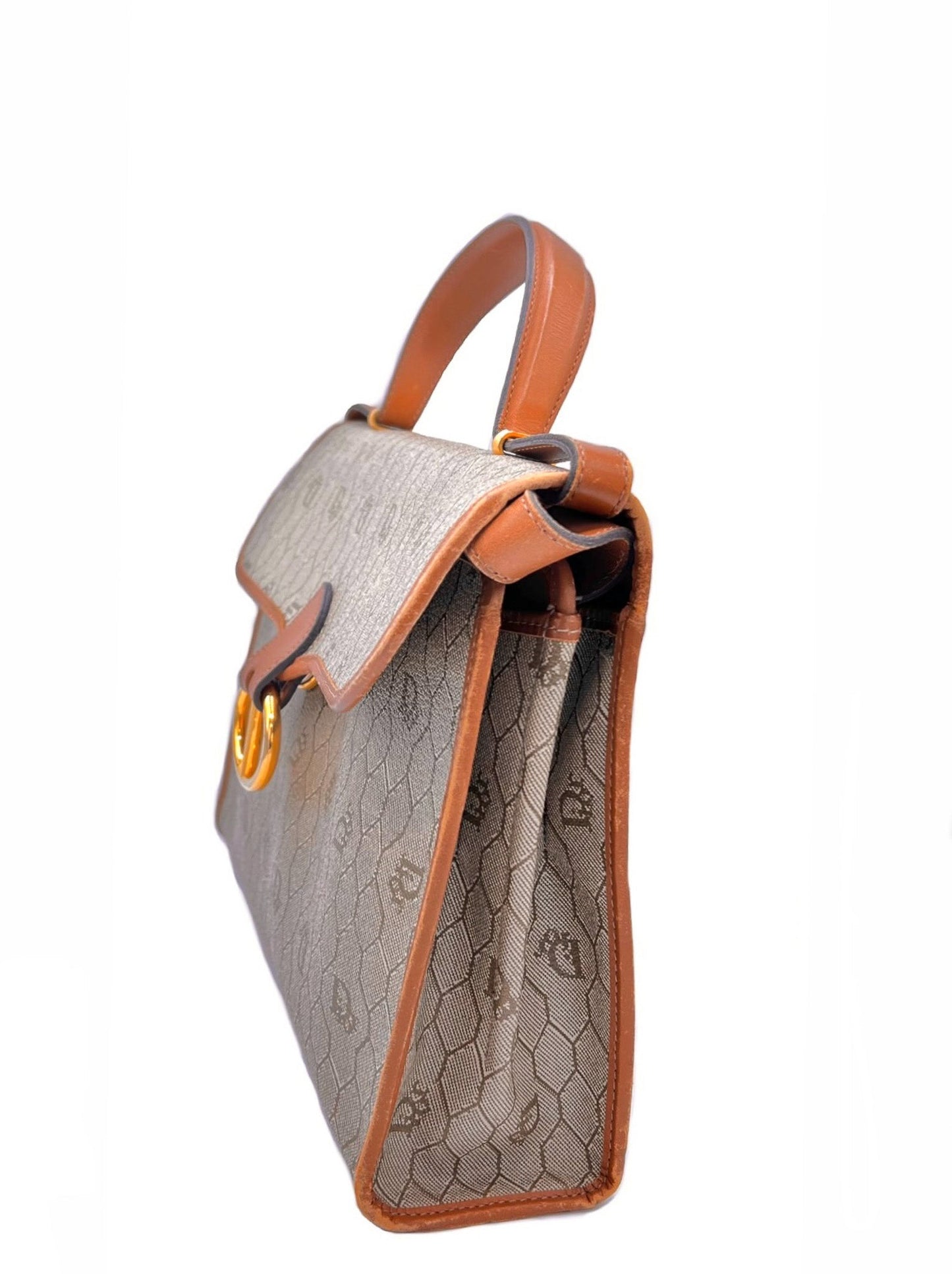 DIOR HONEYCOMB CANVAS SHOULDER BAG BEIGE