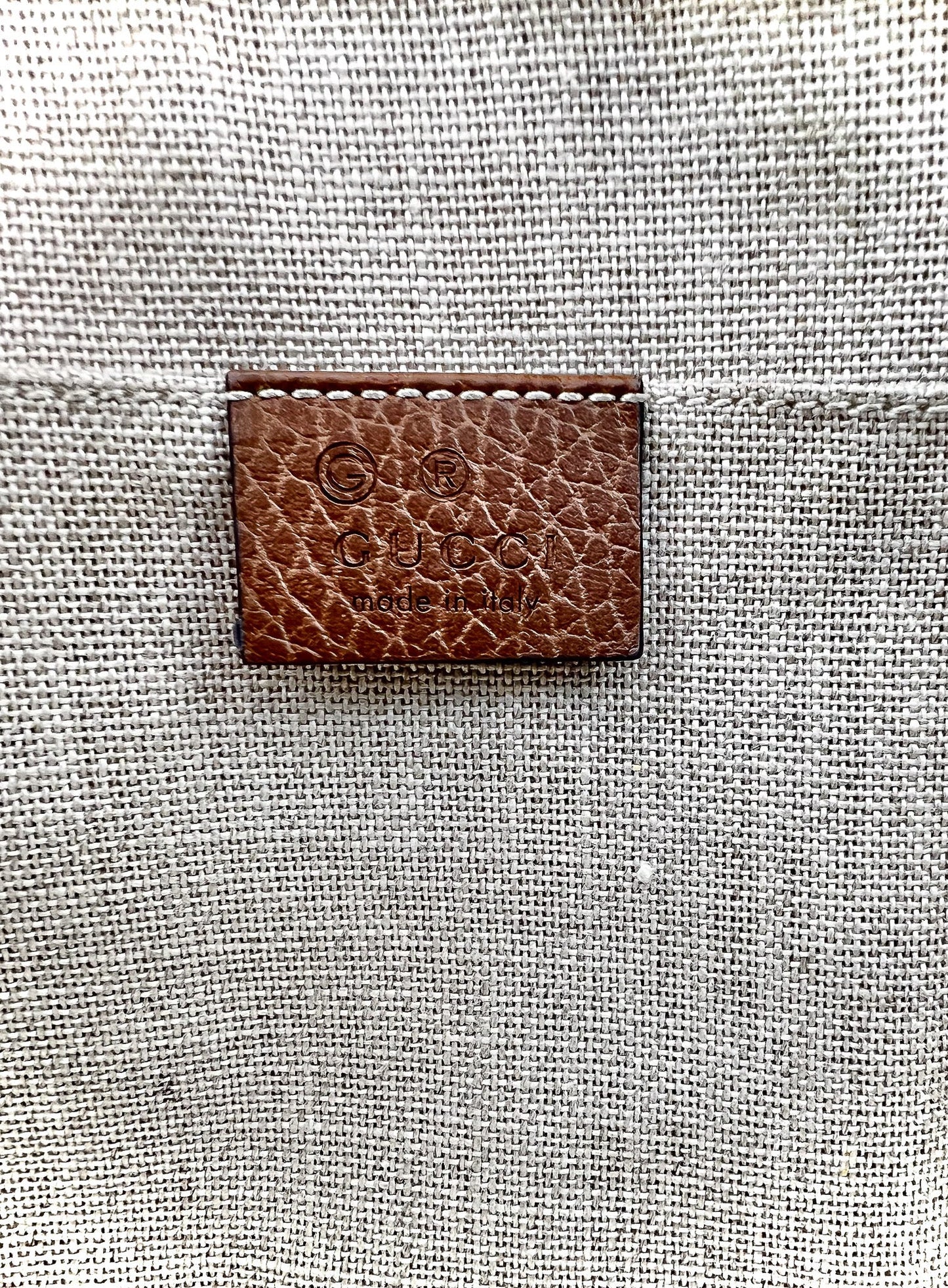 GUCCI MONOGRAM MINI BREE MESSENGER BAG BEIGE TOBACCO