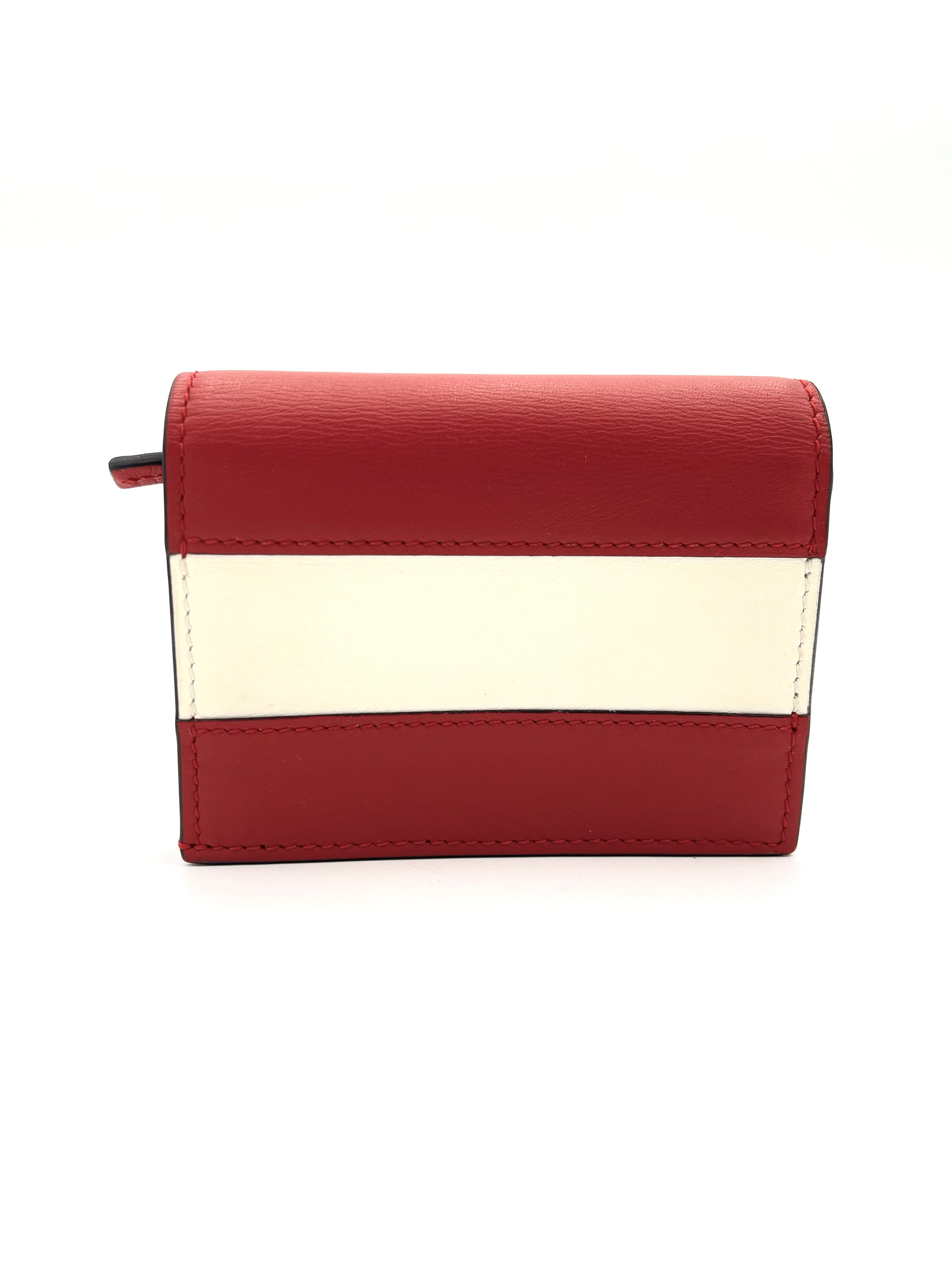 GUCCI QUEEN MARGARET CARD CASE COLORBLOCK RED WHITE